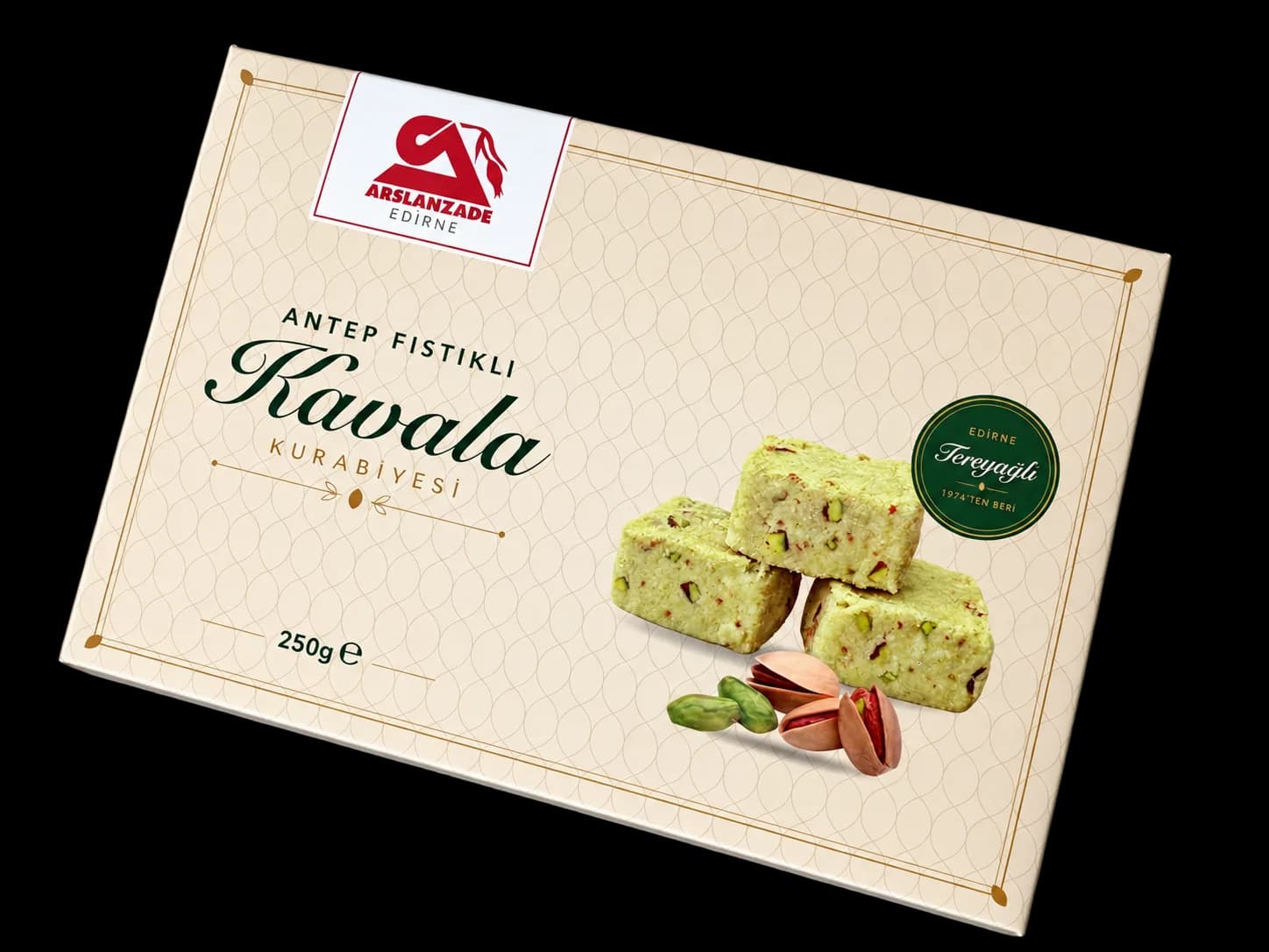 Tereyağlı Antep Fıstıklı Kavala Kurabiyesi 250g